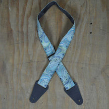 Load image into Gallery viewer, Colonial Leather Aboriginal Art Guitar Strap – Aqua RSI-05