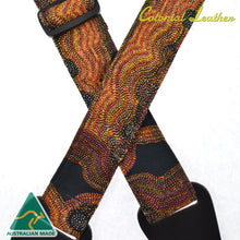 Load image into Gallery viewer, Colonial Leather Aboriginal Art Guitar Strap – Mina Yukurrpa Dreaming RSI-28