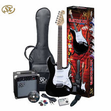 Load image into Gallery viewer, SX Electric Guitar + 10W Amp Pack Including Accessories Black SE1SKB
