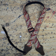 Load image into Gallery viewer, Aboriginal Art Rag Ukulele Strap - Women Collecting Water Brown