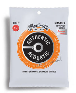 Martin Authentic Acoustic Flexible Core 92/8 Phosphor Bronze "Tommy's Choice" Light Guitar String Set (12-54)