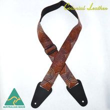 Load image into Gallery viewer, Colonial Leather Aboriginal Art Guitar Strap – Mina Mina Dreaming RSI-25
