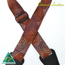 Load image into Gallery viewer, Colonial Leather Aboriginal Art Guitar Strap – Mina Mina Dreaming RSI-25
