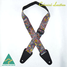 Load image into Gallery viewer, Colonial Leather Aboriginal Art Guitar Strap – Bush Potato Dreaming RSI-27
