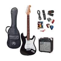 Load image into Gallery viewer, SX Electric Guitar + 10W Amp Pack Including Accessories Black SE1SKB
