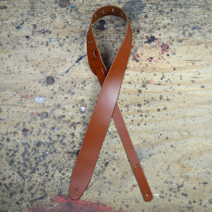 2.5 Inch Tan Leather Guitar Strap