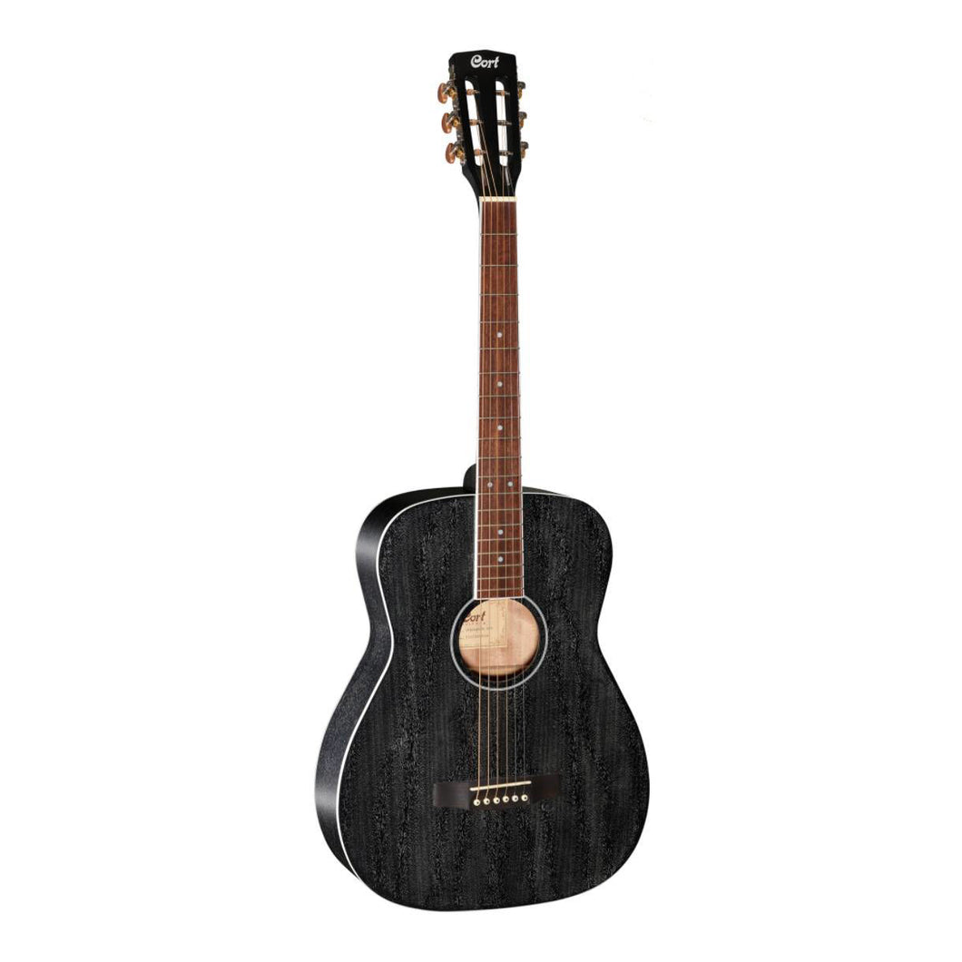 Cort AF590MF BOP All Mahogany Concert Acoustic Guitar with Pick up Open Pore Black