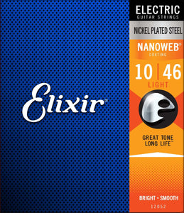 Elixir 12052 Nanoweb Nickel Plated Steel 10-46 Electric Guitar Strings
