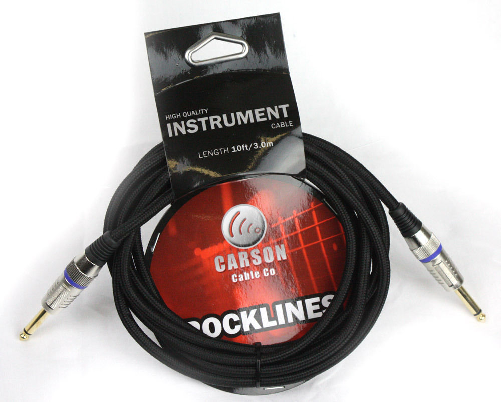 Carson Rocklines Instrument Cable 10ft/3m Braided Black