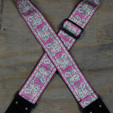Load image into Gallery viewer, Pale Pink Jacquard 50mm Webbing Guitar Strap
