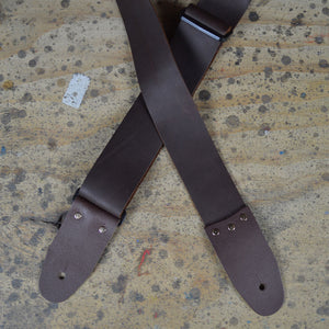 2" Brown Soft Leather Slide Adjustable Guitar strap